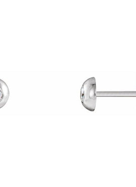 14K White Gold 1/8 CTW Natural Diamond Domed Stud Earring