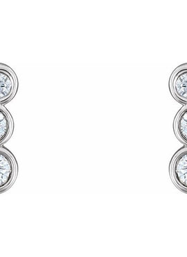 14K White Gold 1/8 CTW Natural Diamond Petite Ear Climbers