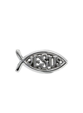 14K Yellow Gold Ichthus with Jesus Lapel Pin