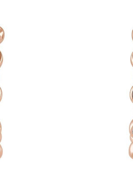 14K White Gold 3/8 CTW Natural Diamond Beaded Hoop Earrings
