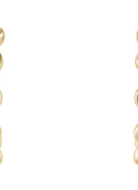 14K White Gold 3/8 CTW Natural Diamond Beaded Hoop Earrings