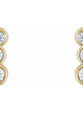 14K White Gold 1/8 CTW Natural Diamond Petite Ear Climbers