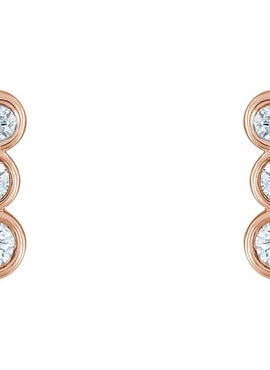 14K White Gold 1/8 CTW Natural Diamond Petite Ear Climbers