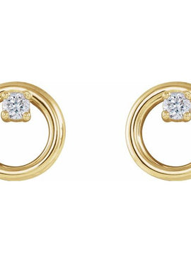 14K White Gold .06 CTW Natural Diamond Circle Earrings