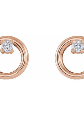 14K White Gold .06 CTW Natural Diamond Circle Earrings