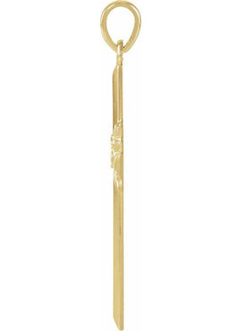 14K Yellow Gold 32.5x19.5 mm Cross Pendant