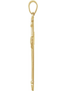 14K Yellow Gold 25x16 mm Cross Pendant