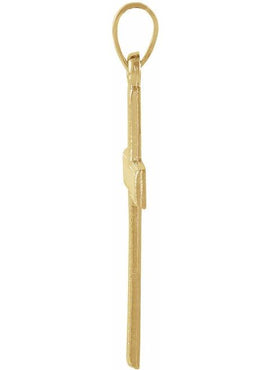 14K Yellow Gold 21x13.5 mm Cross Pendant