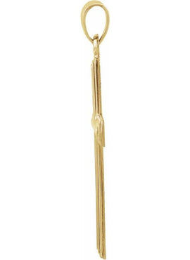 14K Yellow Gold 24x14 mm Cross Pendant