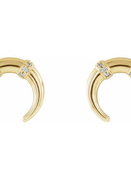 14K White Gold .03 CTW Natural Diamond Crescent Earrings