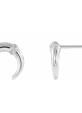 14K White Gold .03 CTW Natural Diamond Crescent Earrings
