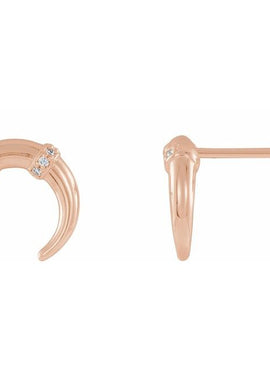 14K White Gold .03 CTW Natural Diamond Crescent Earrings