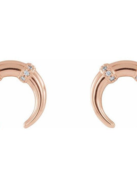 14K White Gold .03 CTW Natural Diamond Crescent Earrings