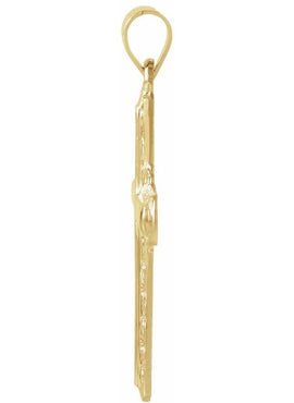 14K Yellow Gold 26x18 mm Cross Pendant