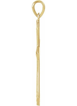 14K Yellow Gold 32x21 mm Cross Pendant