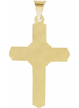 14K Yellow Gold 26x18 mm Cross Pendant