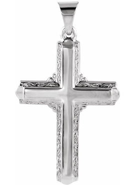 14K Yellow Gold 26x18 mm Cross Pendant