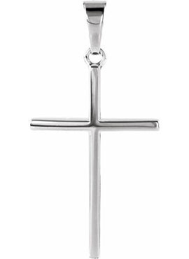 14K White Gold 22.75x15 mm Cross Pendant