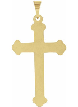 14K Yellow Gold 25x16 mm Cross Pendant