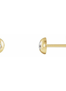 14K White Gold 1/8 CTW Natural Diamond Domed Stud Earring