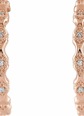 Platinum .04 CTW Natural Diamond Hoop Earrings