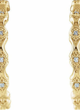 Platinum .04 CTW Natural Diamond Hoop Earrings