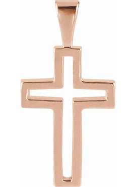 14K Rose Gold Cross Pendant