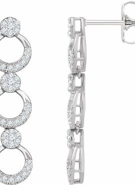 14K Yellow Gold 1/2 CTW Natural Diamond Geometric Earrings