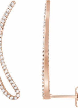 14K Yellow Gold 1/4 CTW Natural Diamond Ear Climbers