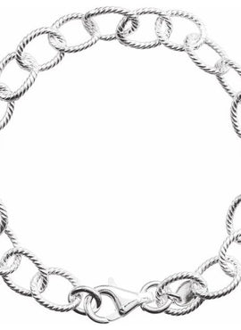 Sterling Silver Knurled Cable 7