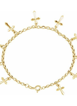 14K Yellow Gold Cross Charm 7