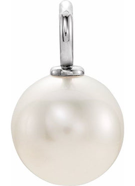 14K Yellow Gold Cultured White Freshwater Pearl Pendant