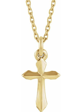 14K White Gold Cross 18