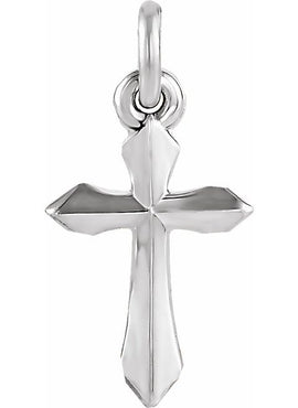 14K White Gold Cross 18