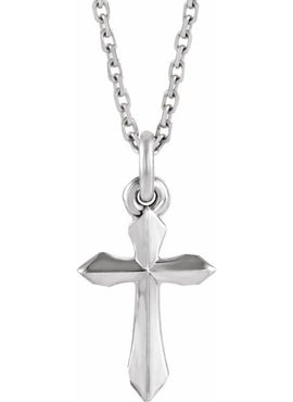 14K White Gold Cross 18