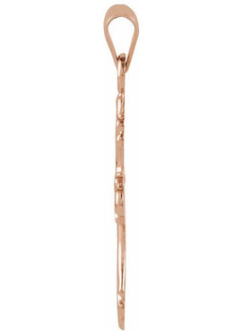 14K Rose Gold Cross Pendant