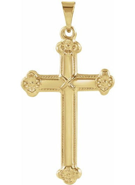 14K Yellow Gold 25x16 mm Cross Pendant