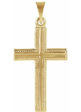 14K Yellow Gold 21x13.5 mm Cross Pendant