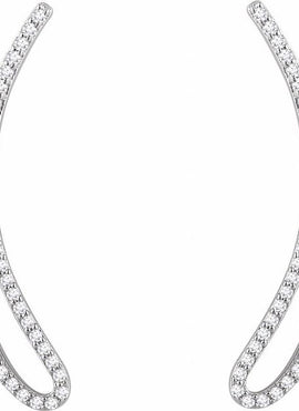 14K Yellow Gold 1/4 CTW Natural Diamond Ear Climbers