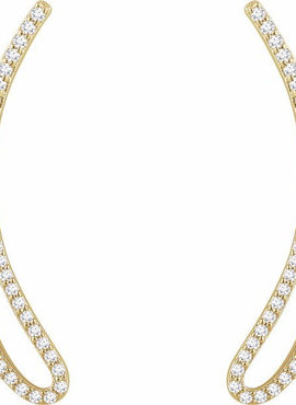 14K Yellow Gold 1/4 CTW Natural Diamond Ear Climbers