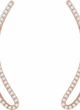 14K Yellow Gold 1/4 CTW Natural Diamond Ear Climbers