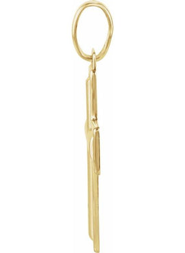14K Yellow Gold 1/10 CTW Natural Diamond Cross Pendant