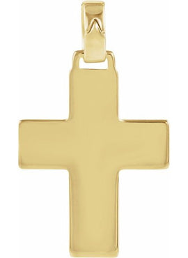 14K Yellow Gold 30x24 mm Cross Pendant