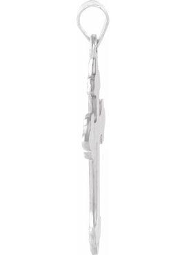 Platinum 24x17.5 mm Cross Pendant