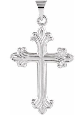 Platinum 24x17.5 mm Cross Pendant