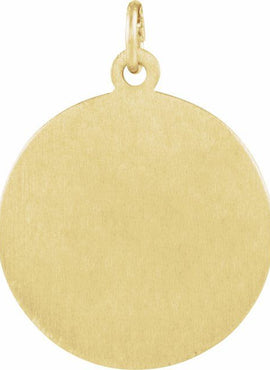 14K Yellow Gold 18 mm Round St. Francis of Assisi Medal