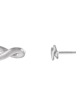 14K White Gold Infinity-Inspired Earrings