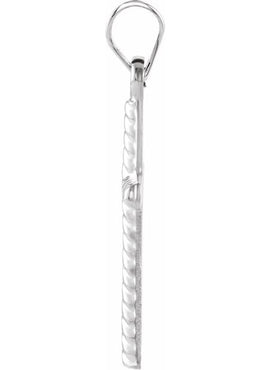 14K White Gold Cross Pendant