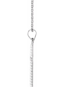 14K White Gold Cross Pendant