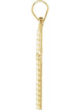 14K White Gold Cross Pendant